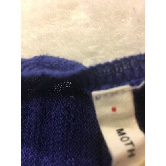 Anthropologie Moth Small Sweater Sheer Sleeve Detailing Blue Dolman Sleeves - Picture 6 of 9